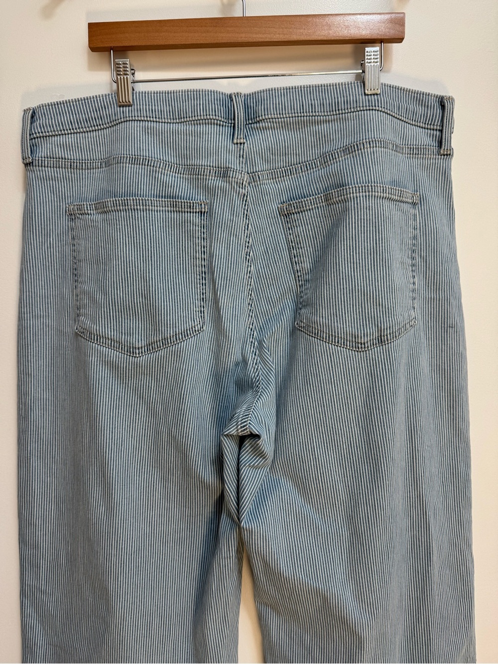 Gap Denim High Rise Wide Leg Crop Striped Jeans Women Size 18 34 Regular Preppy - Picture 7 of 11